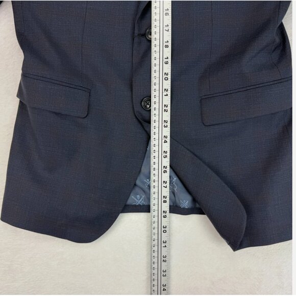 John Varvatos Bleecker Blazer Jacket Navy Cerruti Prestige 130's Wool Luxury - Picture 14 of 16